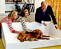 Susan, Mrs. Ford, and US President Gerald Ford with Liberty and puppies.